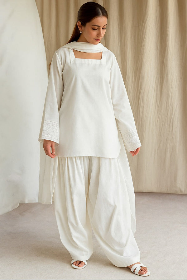 White stylish plazo
